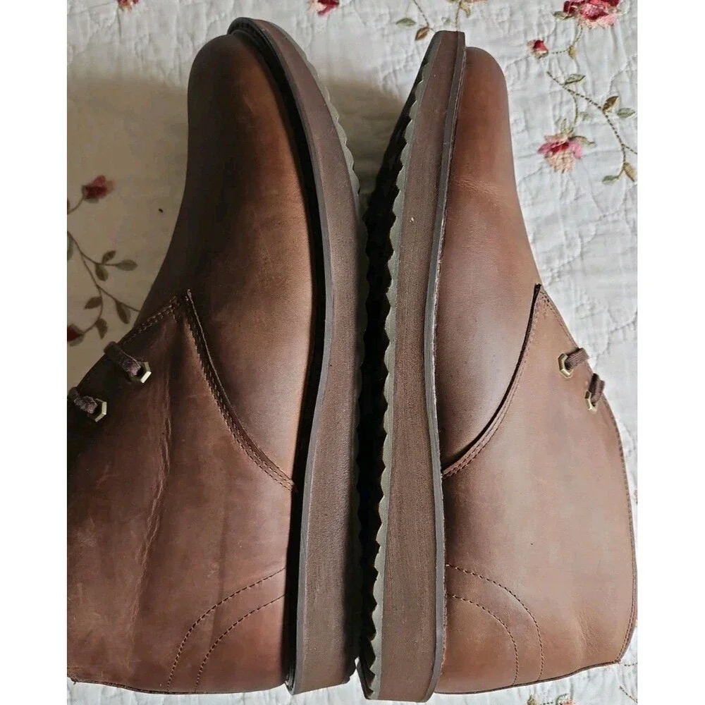 LL Bean Stonington Chukka Boots Brown Oiled Leather 511441 Sz 14 NEW